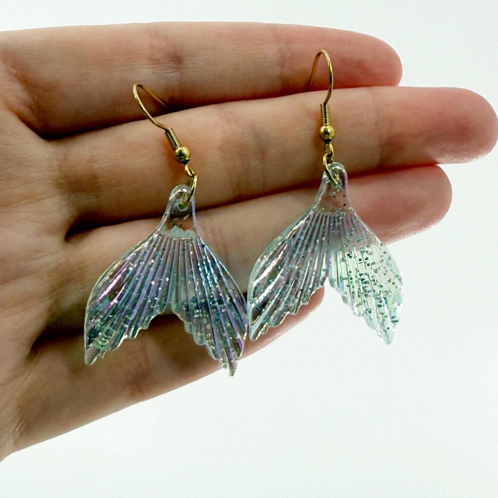Mermaid Tail Dangle Earrings, Sea Animal Earrings, Gift for Her, Whimsical